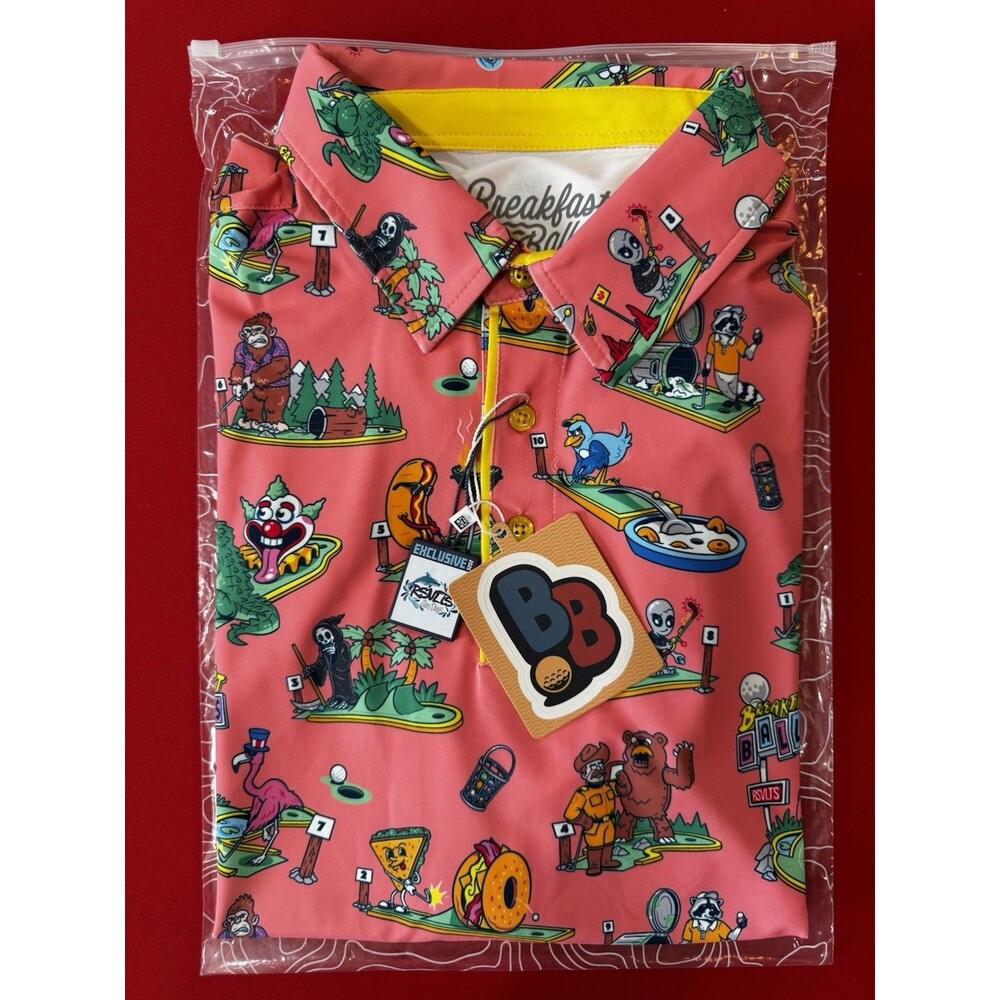 RSVLTS Breakfast Balls POTUS Putt-off polo Large NWT